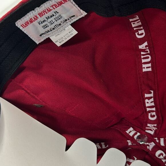 NWT Hula Girl Cigars Hawaii Red Baseball Hat Secret Pocket Cap - Picture 6 of 8